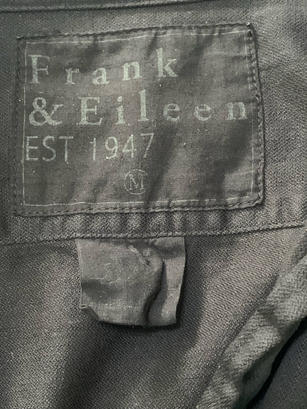 Frank & Eileen EILEEN Famous Top Button Up Long Sleeve Shirt Black Distressed - Picture 8 of 16